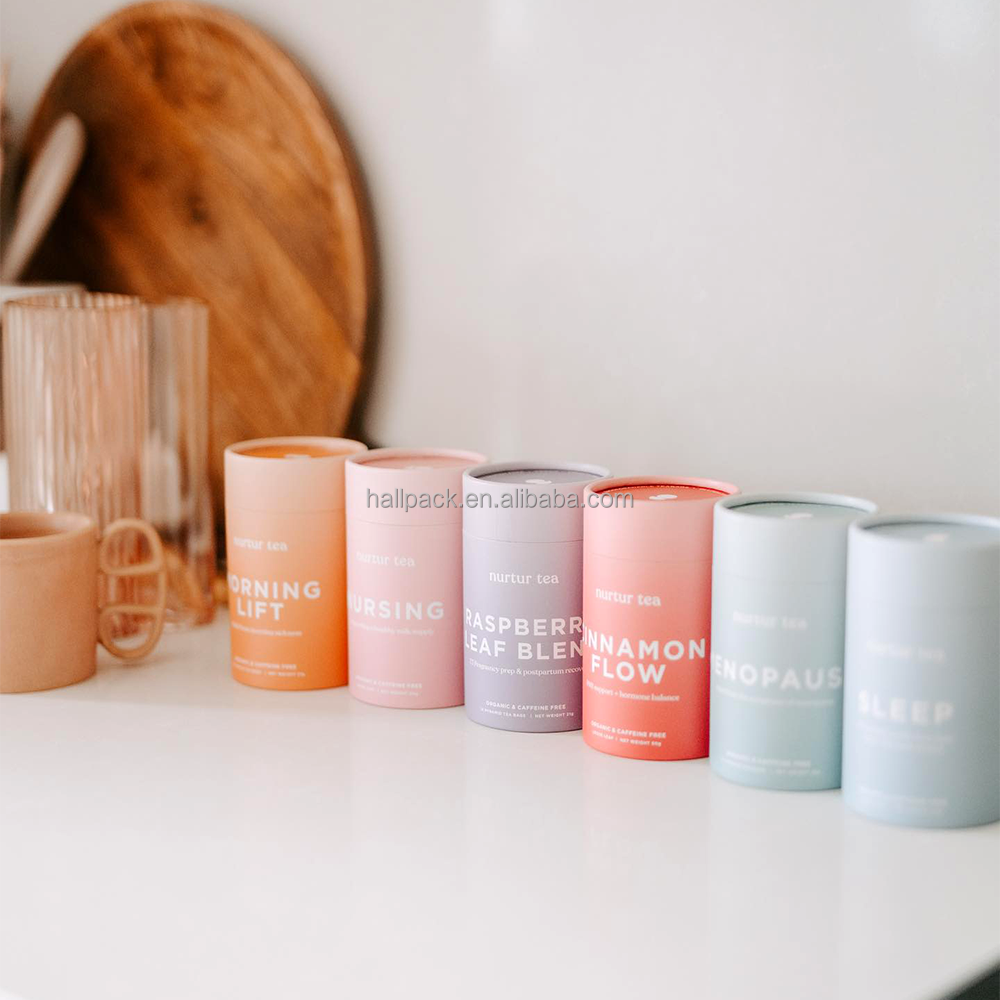 Envases de tubos de papel para alimentos.