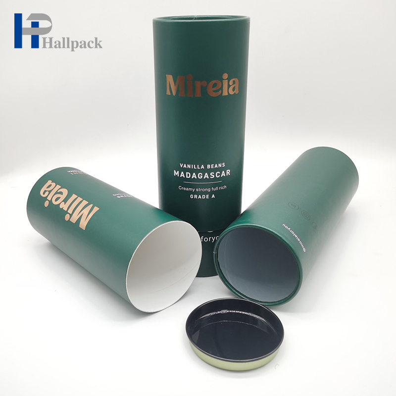 Tube de papier cosmétique rond vert