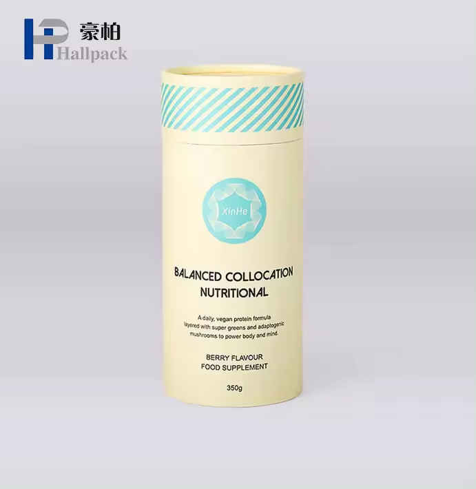 Envases de alimentos con tubos de papel.