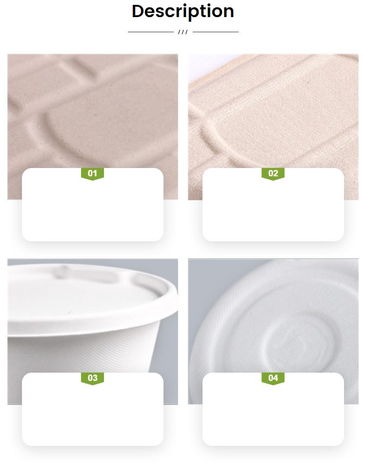 Envases de comida de pulpa de papel desechables