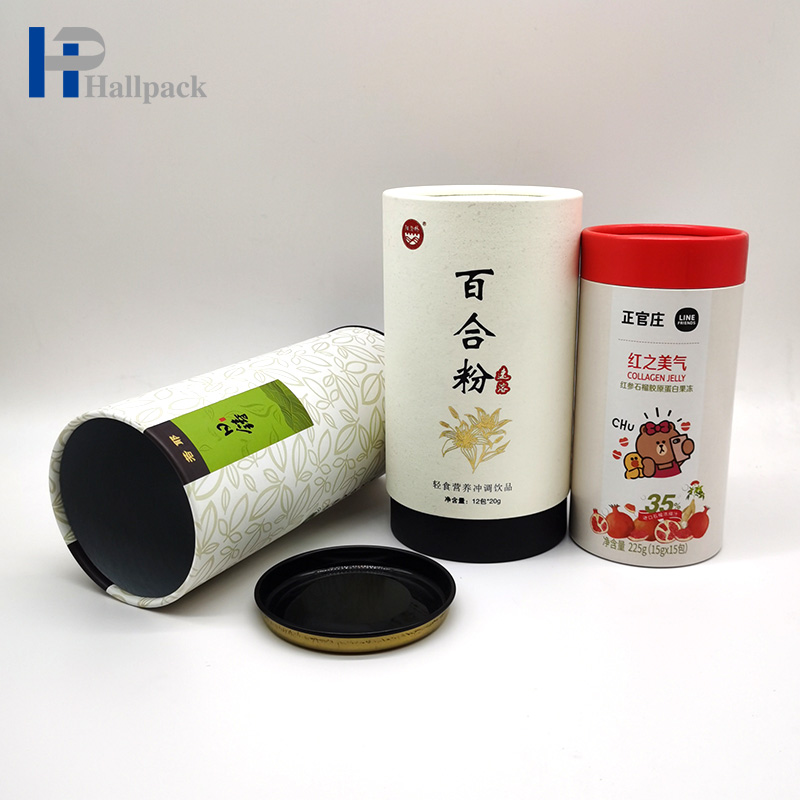 Embalaje de tubos de papel blanco