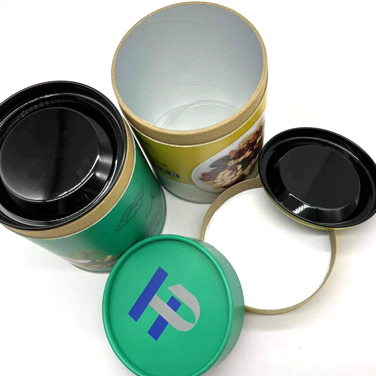 Vente en gros Tube de papier &agrave; couvercle rond en m&eacute;tal